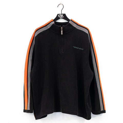 Harley Davidson Embroidered Knit 1/4 Zip Sweater