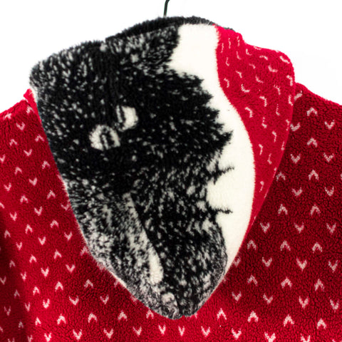 Denali Wolf Printed Fleece Reversible Jacket