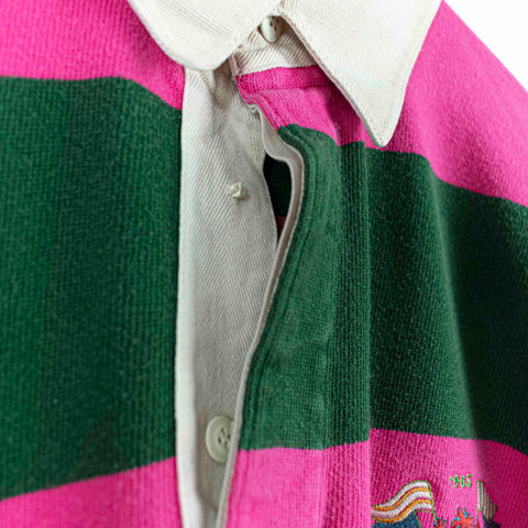 Benetton Rugby Club Striped Long Sleeve Rugby Shirt Made in Italy