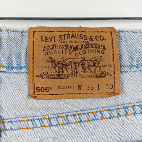 Levi's 505 Orange Tab Regular Fit Denim Jeans Shorts