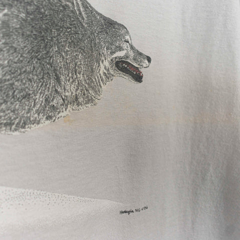 1986 Harlequin Teene Houck Wolf All Over Print Nature T-Shirt