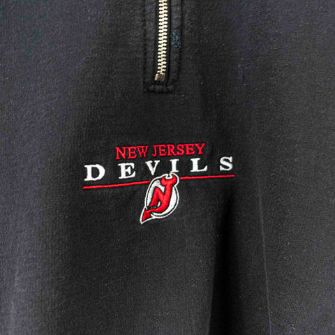 CCM NHL New Jersey Devils Center Logo 1/4 Zip Sweatshirt