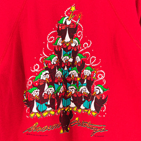 1990 Seasons Greetings Penguin Christmas Carol Sweatshirt