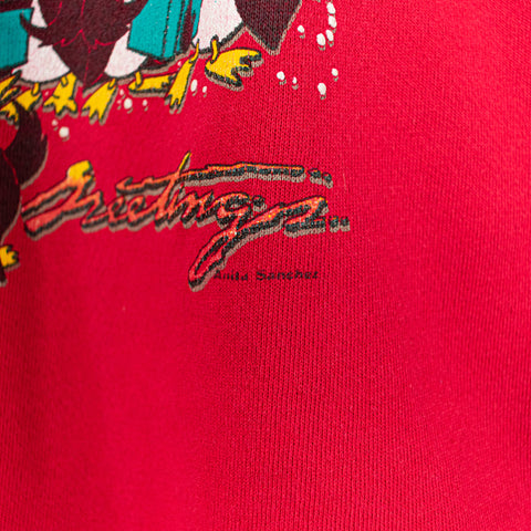 1990 Seasons Greetings Penguin Christmas Carol Sweatshirt