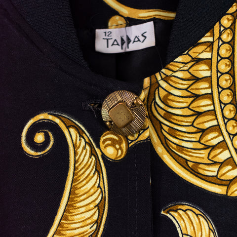 Tappas All Over Print Baroque Style Bomber Jacket