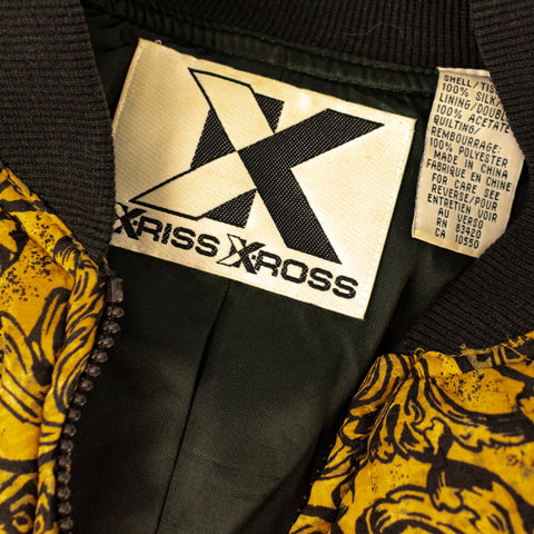 Xriss Xross Baroque Pattern Bomber Jacket