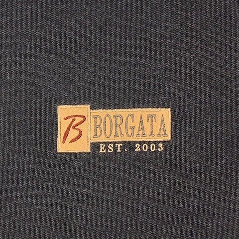 Y2K Borgata Atlantic City Striped Embroidered Spell Out T-Shirt