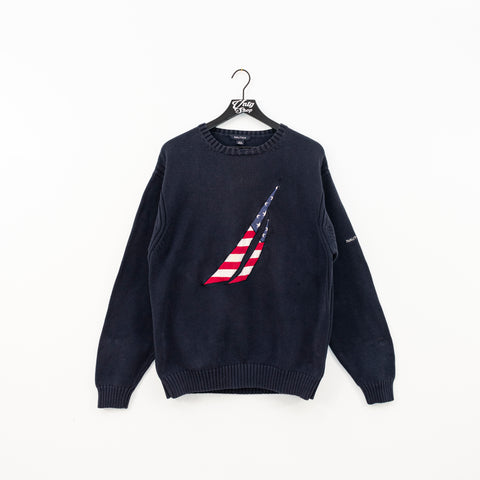 Nautica American Flag Logo Knit Sweater