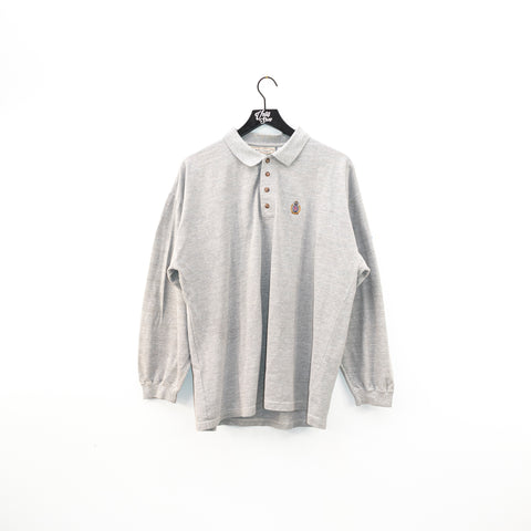 Bugle Boy Embroidered Chest Logo Long Sleeve Polo Shirt