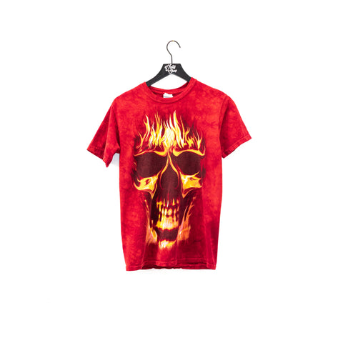 2005 The Mountain Flaming Skull T-Shirt