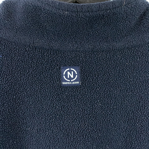 Nautica Jeans Sleeve Spell Out Fleece Sweater
