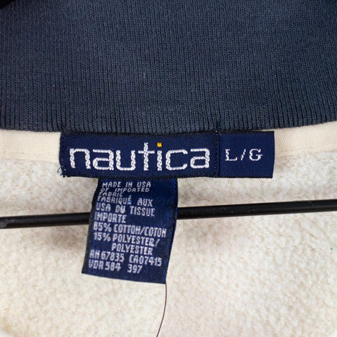 Nautica Embroidered Spell Out Quarter Zip Sweater