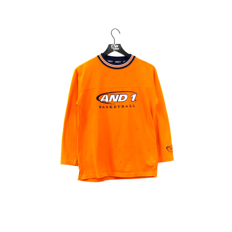 AND1 Basketball Embroidered Spell Out Long Sleeve Ringer T-Shirt