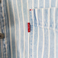 Levi's Railroad Conductor Striped Metal Button Long Sleeve Denim Shirt