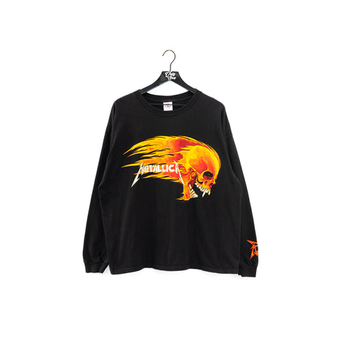 1994 Metallica Pushead Flaming Sun Skull Long Sleeve T-Shirt