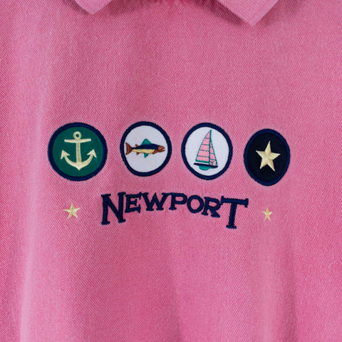 Newport Over Dyed Embroidered Collared Sweatshirt