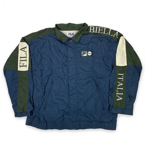 90s FILA Biella Italia Spell Out Windbreaker Jacket