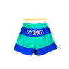 SunSports Color Block Spell Out Swim Trunks