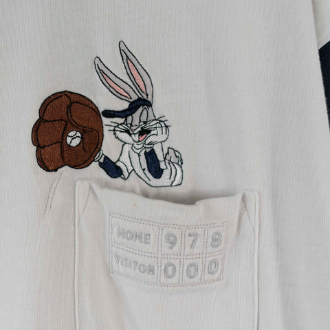 1999 Warner Bros Bugs Bunny Taz Baseball Pocket T-Shirt