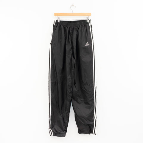 Adidas Spell Out Three Stripe Snap Button Lined Joggers
