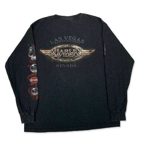2007 Harley Davidson Las Vegas Skull Long Sleeve T-Shirt