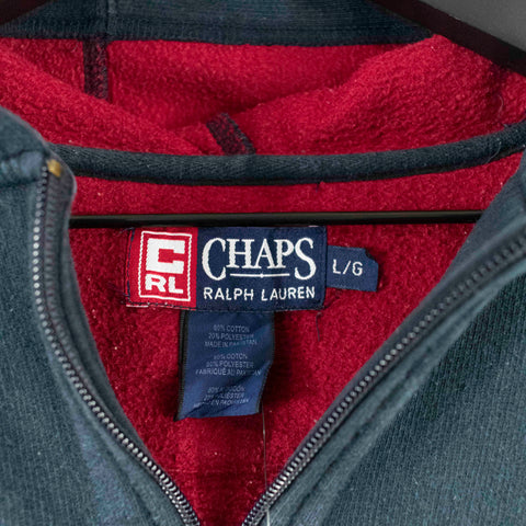 Chaps Ralph Lauren Colorblock Zip Up Hoodie Sweatshirt