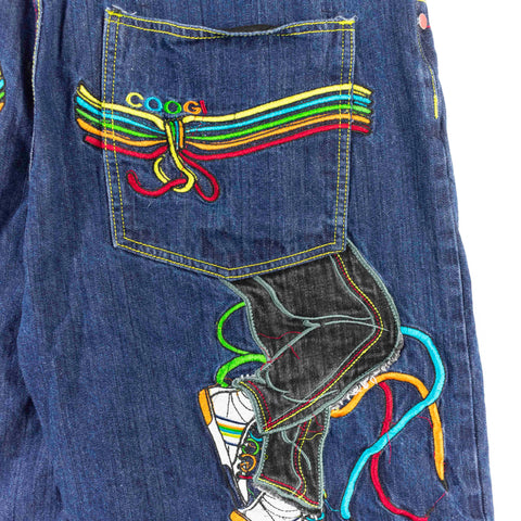 Coogi Embroidered Denim Jean Shorts