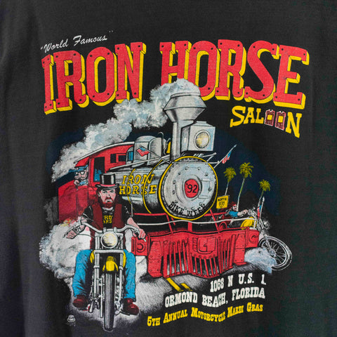 1992 Iron Horse Saloon 5th Annual Motorcycle Mardi Gras T-Shirt