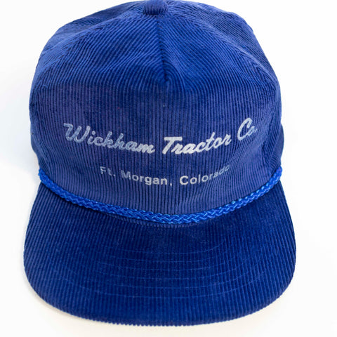 Wickham Tractor Co Ft Morgan Colorado Corduroy Rope Zip Back Hat