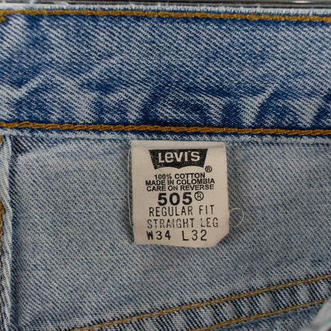 Levi 505 Regular Fit Straight Leg Thrashed Jeans