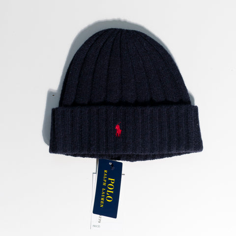 Polo Ralph Lauren Wool Blend Knit Ribbed Beanie Hat